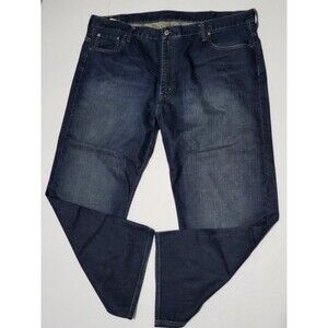 Levis 569 Jeans Mens 44x32 Blue Dark Wash Loose Straight Leg Fit 100% Cotton